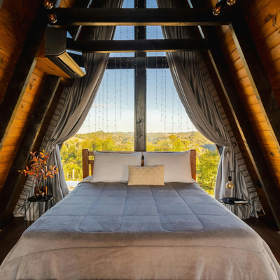 Cabaña de madera con vista panorámica a la montaña — propiedad vacacional única en México